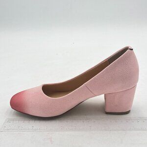 Pink Ombre Block Heel Pumps
